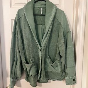 Free people shirt jacket green size small